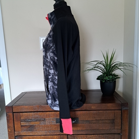 Mondetta Active Jacket Full Zip Stretch Performance Top Medium Black Pink Grey - Picture 5 of 10